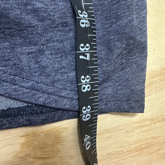 Leith Sleeveless Ruched Bodycon Dress Large Blue Heathered - Picture 6 of 7